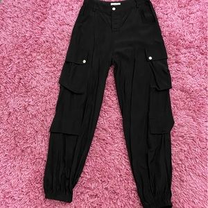 Black cargo Silk pants